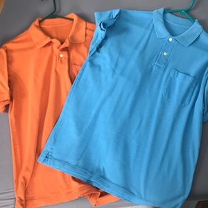 Lot of two Savile Row polo shirts blue and orange